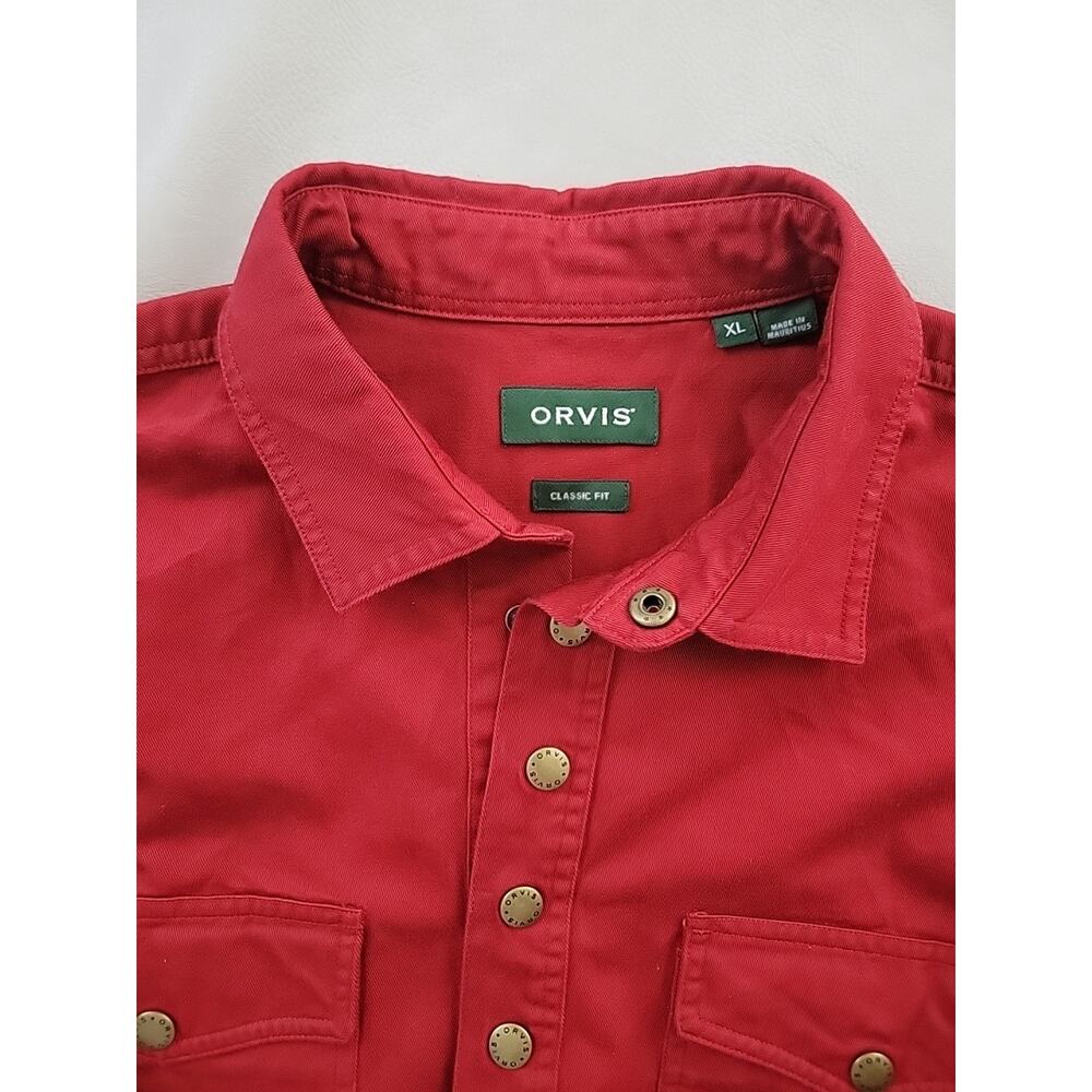Orvis Malpai 1/4 Snap Popover Red Pockets Cotton Long Sleeve Shirt Mens Size XL - Picture 7 of 11